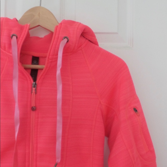 🦩 Neon Coral Active Zip Jacket w/ Hood - Picture 3 of 3
